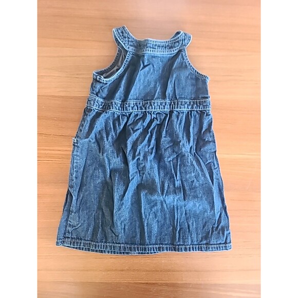 Old Navy Denim Overall Dress Snap Jumper 5T Blue Jean Girls - Picture 2 of 10